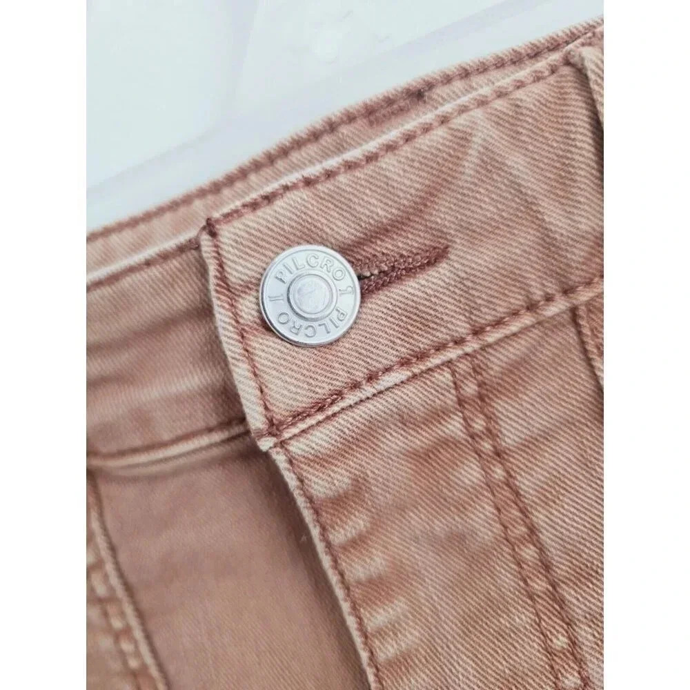 Pilcro Anthropologie Bronze Boho Low Rise Icon Faded Flared Y2K Cotton Jeans 28 - Picture 14 of 14